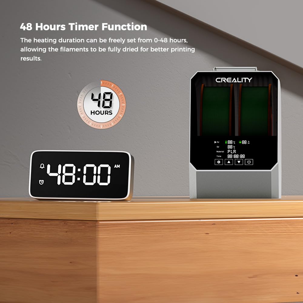 Creality Official Space Pi Filament Dryer Plus,Upgraded 3D Printer Filament Dry Box,Large-Capacity 3D Filament Dehydrator for 2KG 1.75/2.85mm 3D Filament One-Key Setting PLA PETG ABS TPU Creality