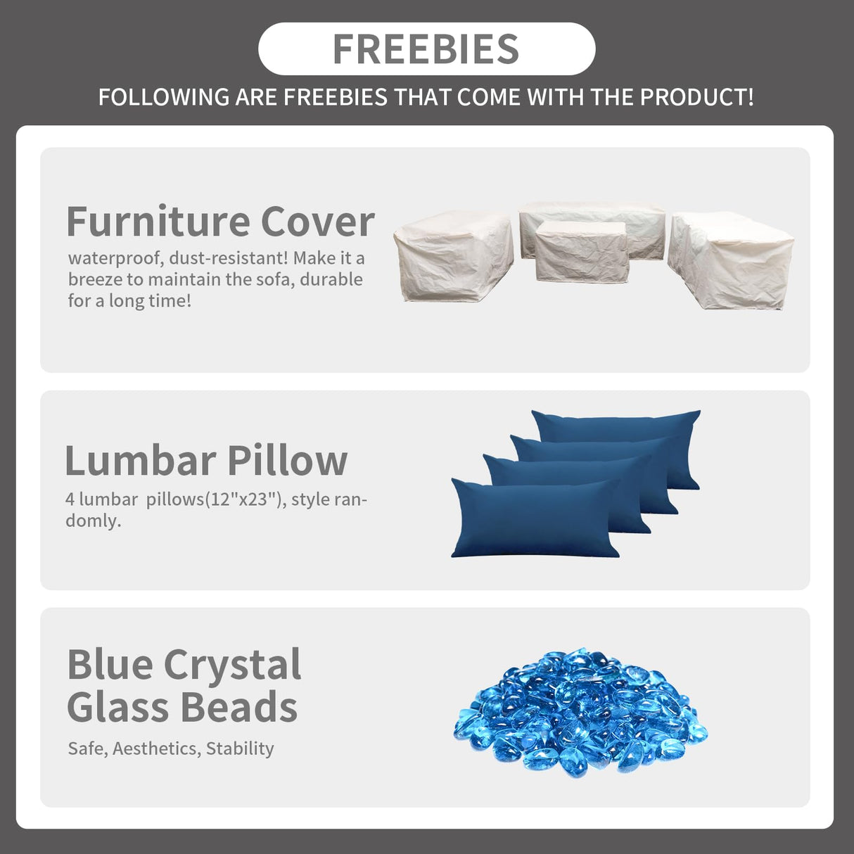 Rattaner 5-Piece Outdoor Patio Furniture 45 in Outdoor Fire Pits Patio Furniture Set 60000 BTU Outdoor Propane Fire Pit No-Slip Cushions Waterproof Covers, Navy Blue Rattaner