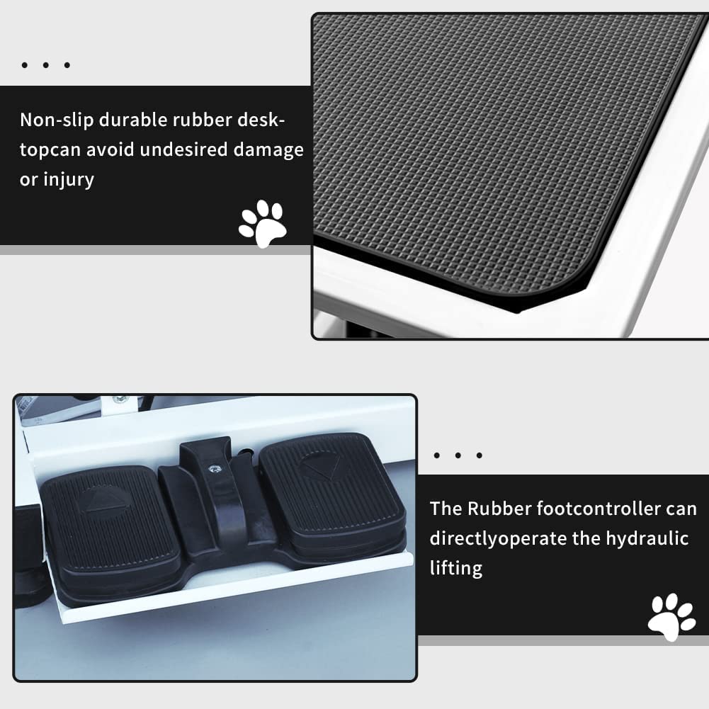 Electric Pet Grooming Table for Large Dogs - Professional Heavy Duty Height Adjustable Pet Grooming Station with Anti Slip Tabletop, Two Nooses & Tool Organizer, Maximum Capacity Up to 250 lbs Hipet