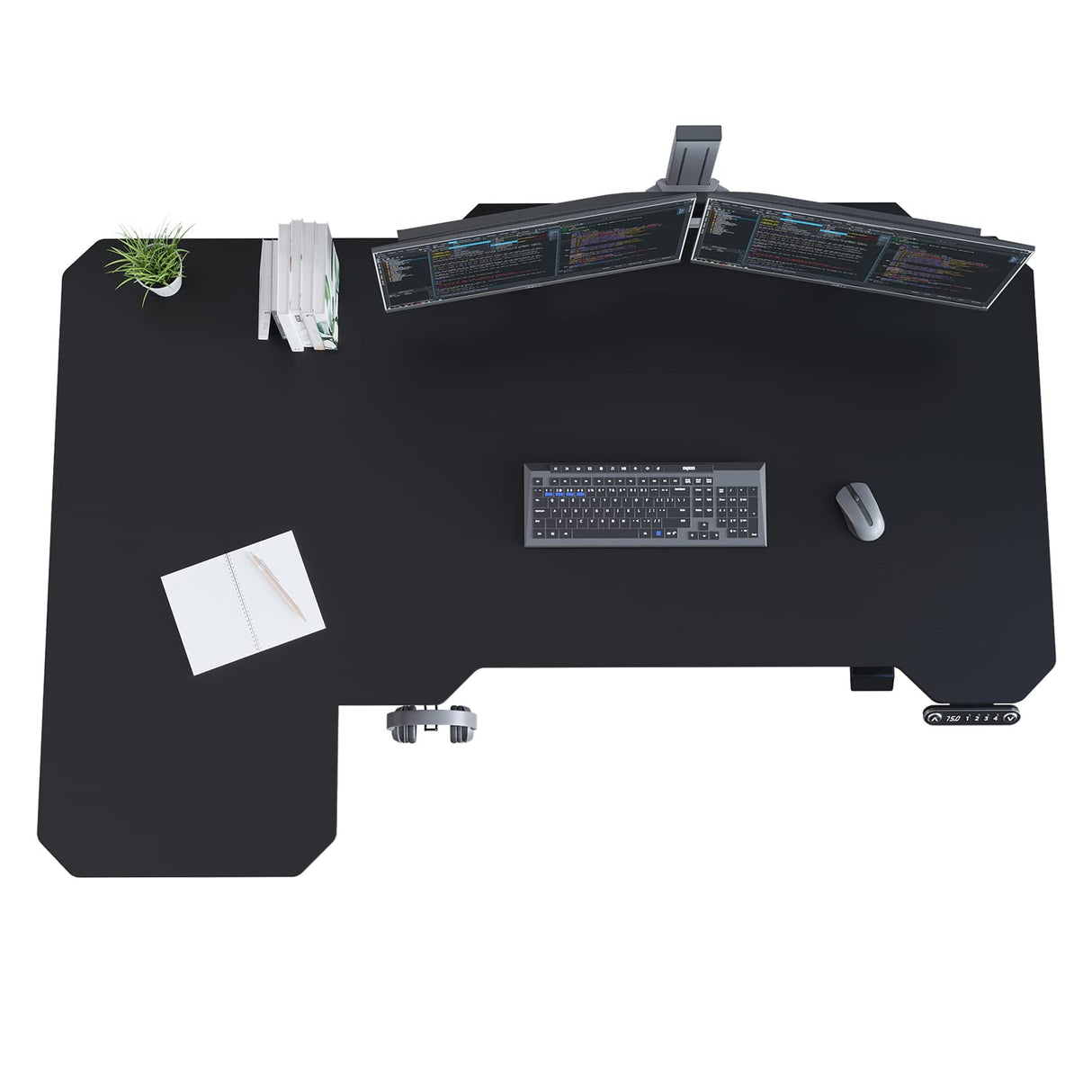 bilbil Height Adjustable Electric Standing Desk, Sit to Stand Desk Home Office Computer Desk, 59 x 29 Black Top, Black Frame bilbil