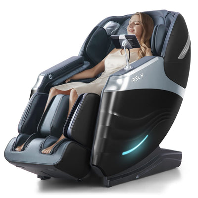 RELX 2025 Massage Chair Full Body, 15 Modes Zero Gravity SL-Track Shiatsu Massage Chair Built-in Heat System, Airbag Massage with Body Scan, Deep Yoga Stretch, Calfrest Extension and AI Control(Black)