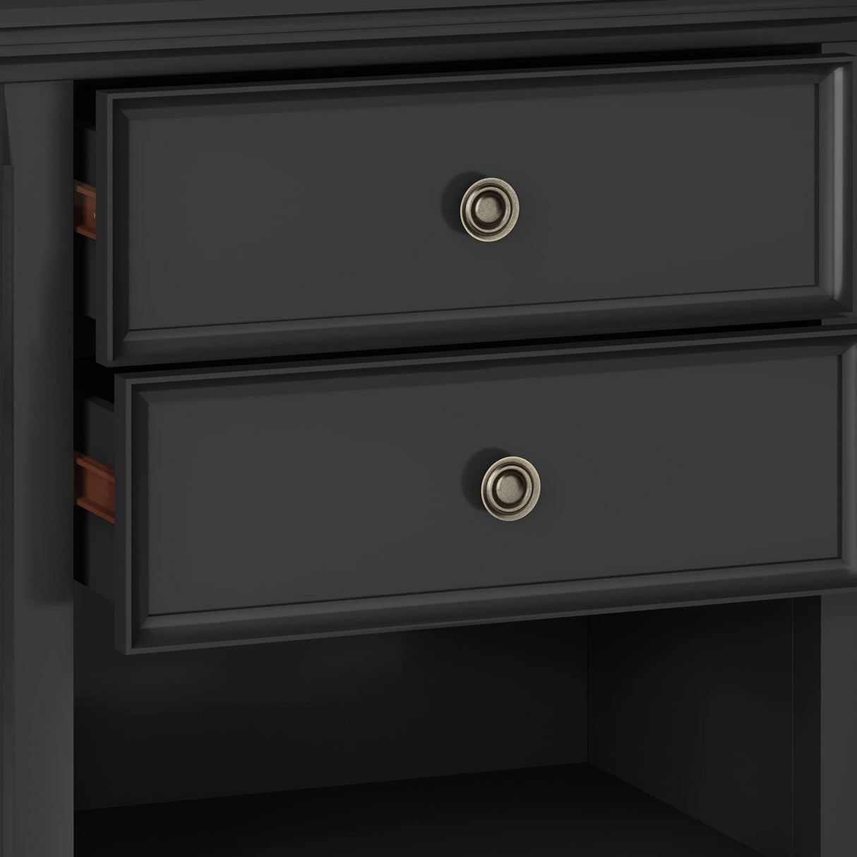 SIMPLIHOME Amherst SOLID WOOD 24 Inch Wide Traditional Bedside Nightstand Table in Black, For the Living Room and Bedroom SIMPLIHOME