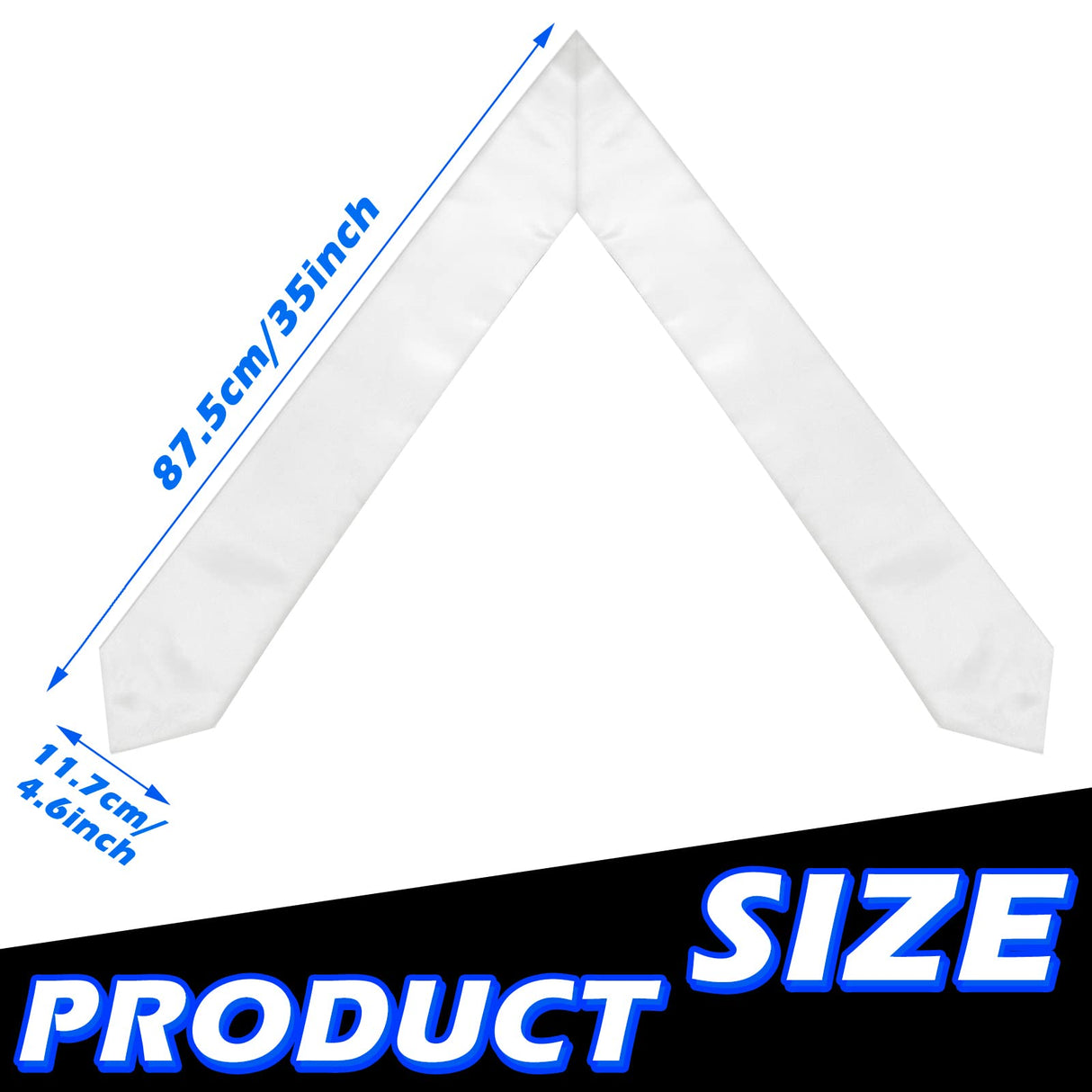 Geyoga 12 Pieces Unisex Graduation Stole Bulk Sublimation Blank Grad Sash Plain Graduate Honor Stole, 70 Inches(White) Geyoga