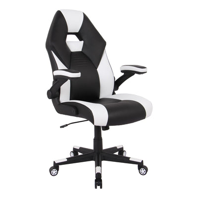 RS Gaming™ RGX Faux Leather High-Back Gaming Office Chair, Black/White, BIFMA Compliant
