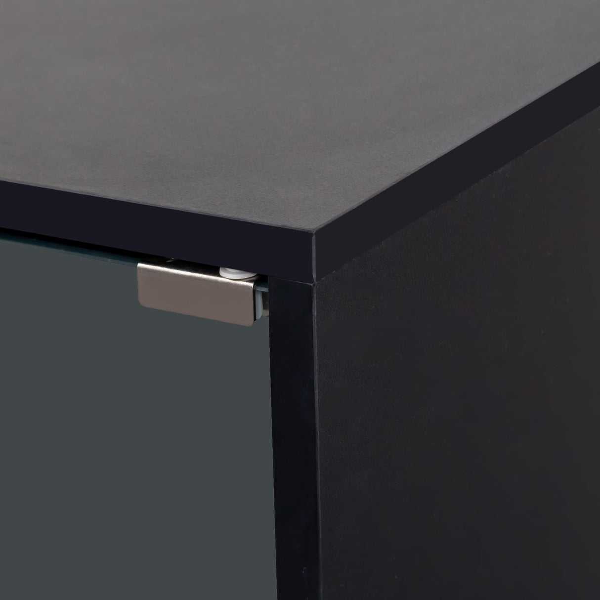 Banzeem Sneaker Storage with LED Lights for Up to 12 Pairs of Shoes, Four Layers Sleek Shoe Rack with Thick Glass Door, Clear Shoe Boxes Stackable and Wooden Showing Shoe Rack for Space Saving, Black Banzeem