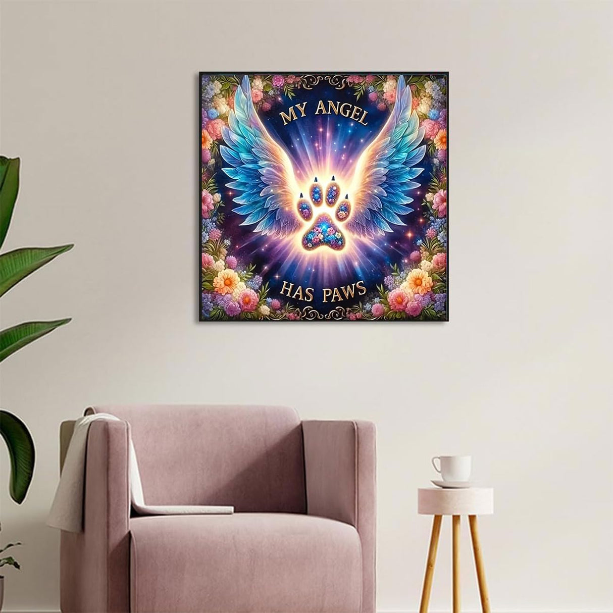 KTHOFCY 5D DIY Diamond Painting Kits for Adults, Angel Wings Full Drill Embroidery Cross Stitch Crystal Rhinestone Paintings Pictures Arts Wall Decor Painting Dots Kits 11.8X11.8inch KTHOFCY