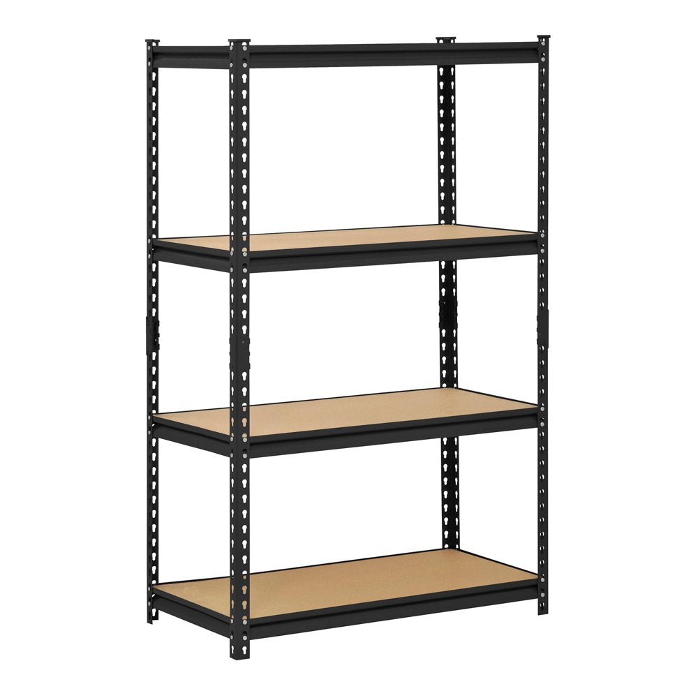 Edsal UR-364BLK Black Steel Industrial Shelving, 4 Adjustable Shelves, 3200 lb. Capacity, 60" Height x 36" Width x 18" Depth EDSAL