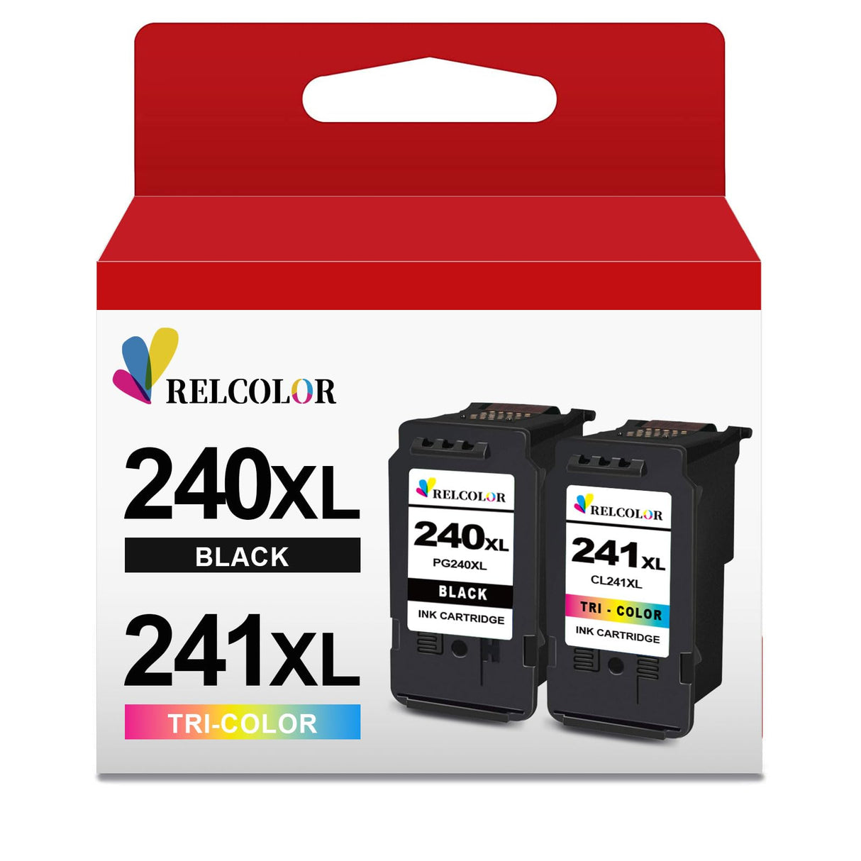 240XL 241XL Remanufactured Ink Cartridge Replacement for Canon PG-240 CL-241 PG240 CL241 XL Black Tri-Color Combo for MG3620 MG3600 TS5120 TS5100 MG3520 MG2120 MX452 MX532 MX472 MX512 Printer,2-Pack Relcolor