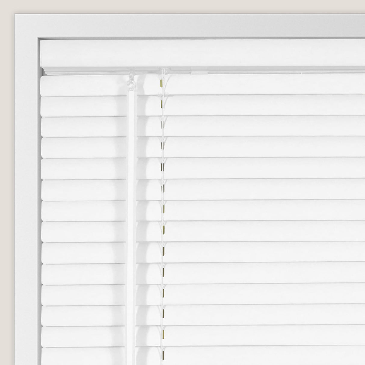 CALYX INTERIORS Room Darkening Vinyl Mini Blinds, Cordless, 1" Slat, 35" W x 60" H, White Calyx Interiors