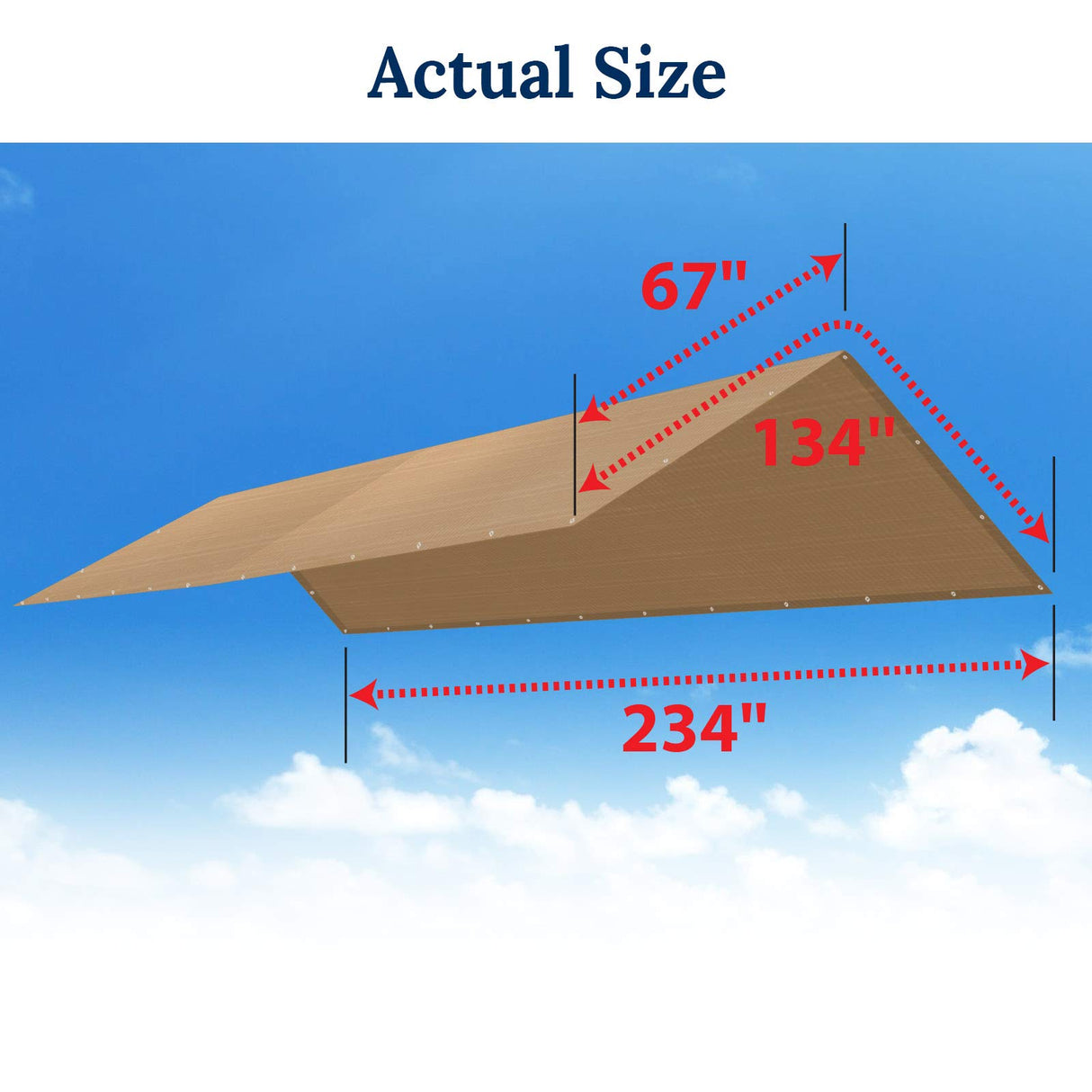 BenefitUSA 10'X20' Carport Canopy Replacement Carport Top Cover for Garage Shelter, w/Ball Bungees, Cover ONLY (Tan) BenefitUSA