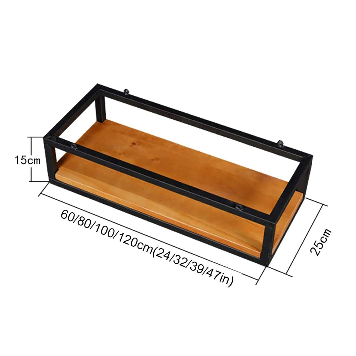 Ceiling Hanging Shelf Kitchen Storage Shelving, Flower Stand, Plant Railing Shelf with Solid Wood Board and Iron Frame, for Bar Flower Shop Balcony (Size : 60cm) FAFZ