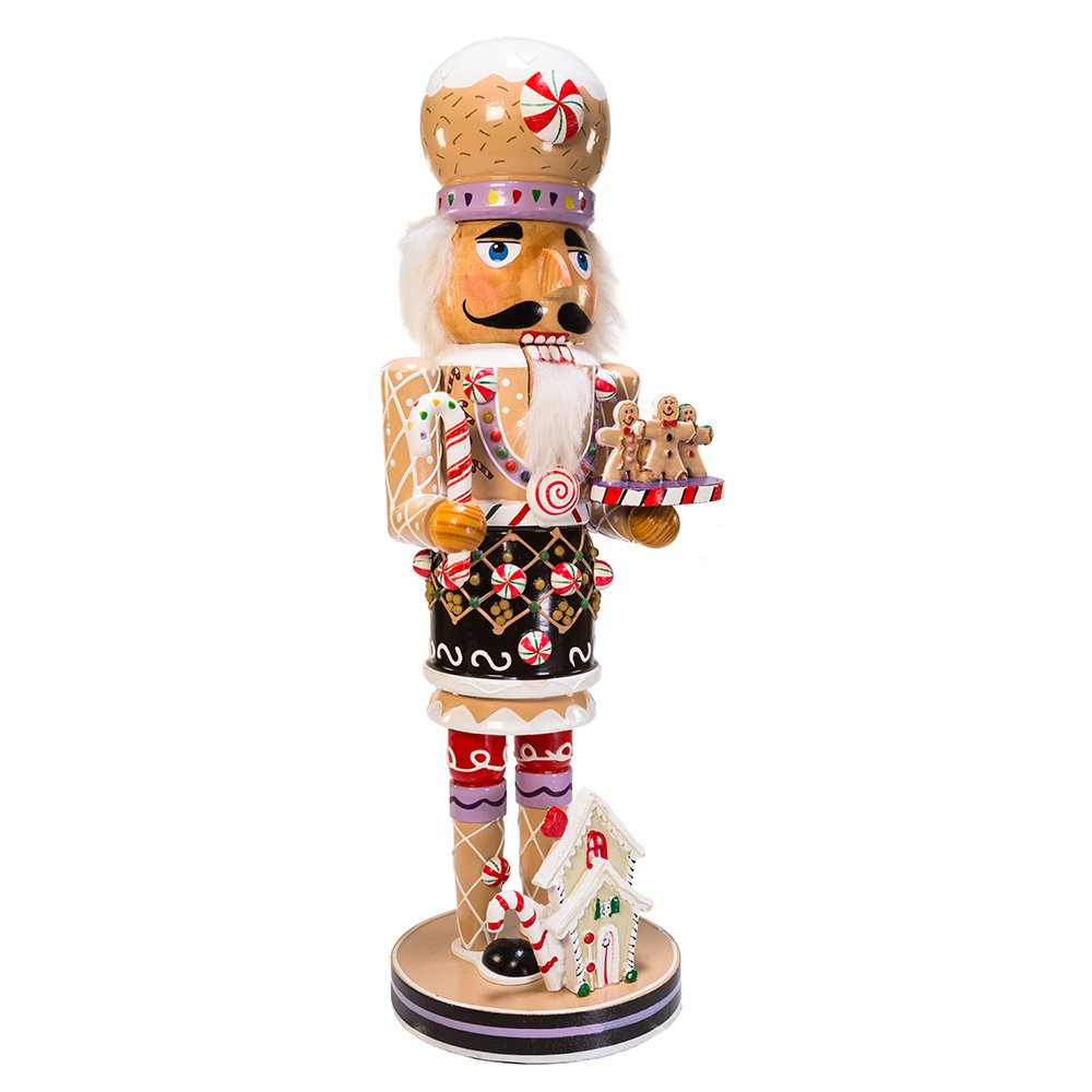 Kurt Adler 16-Inch Wooden Gingerbread Christmas Nutcracker (Color May Vary),Brown/Beige Kurt S. Adler