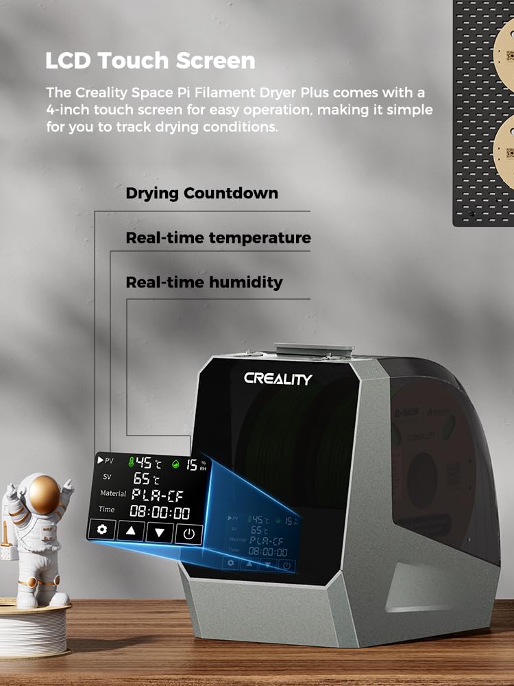 Creality Upgraded Space Pi Filament Dryer Plus, Two Rolls 3D Printer Filament Dryer Box, 360° 110W PTC Filament Storages, Filament Dehydrator for PLA ABS PETG PA Filament 1.75/2.85mm, Spool Holder Lokkr