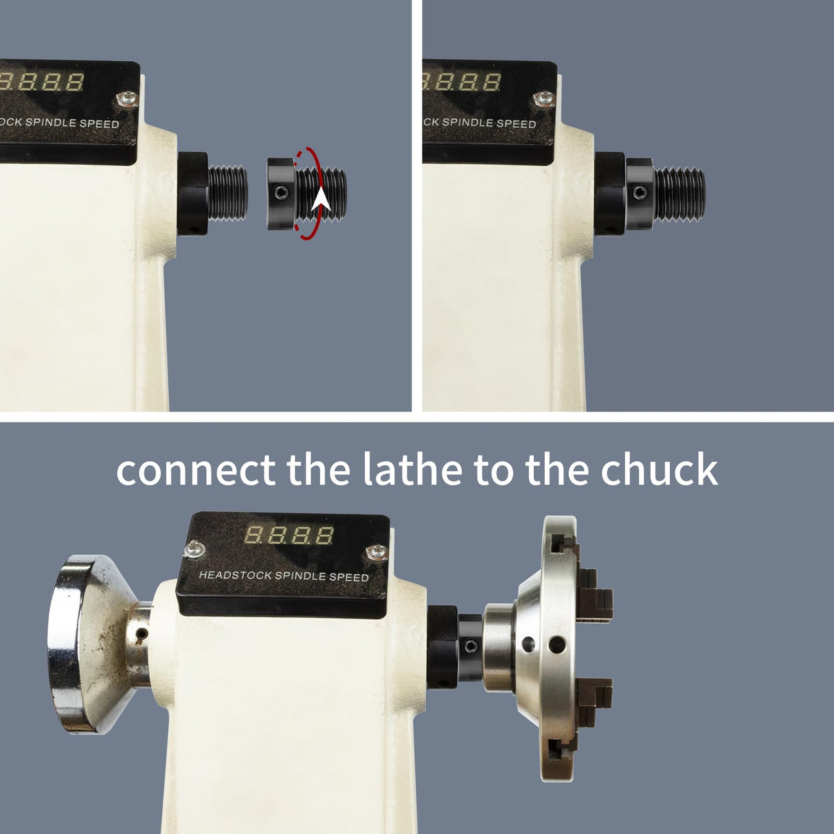 DEEFIINE Woodworking Lathe Headstock Spindle Adapter Convert 3/4''×16TPI to 1''×8TPI Thread Chuck Insert Adapter Turning Tool Accessories DEEFIINE