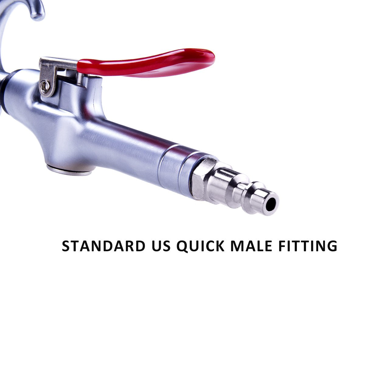 High Volume Powerful Industrial Air Blow Gun, 17-26 Inch Extensible Stainless Steel Air Flow Nozzle, Pneumatic Air Compressor Accessories Tool, Extended Dust Air Blower Gun with 360 Degree Swivel Hook JASTIND