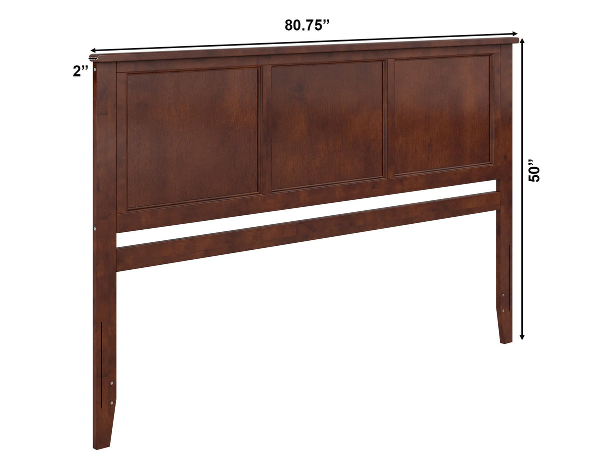 AFI Madison King Size Headboard with Attachable Charger in Walnut AFI