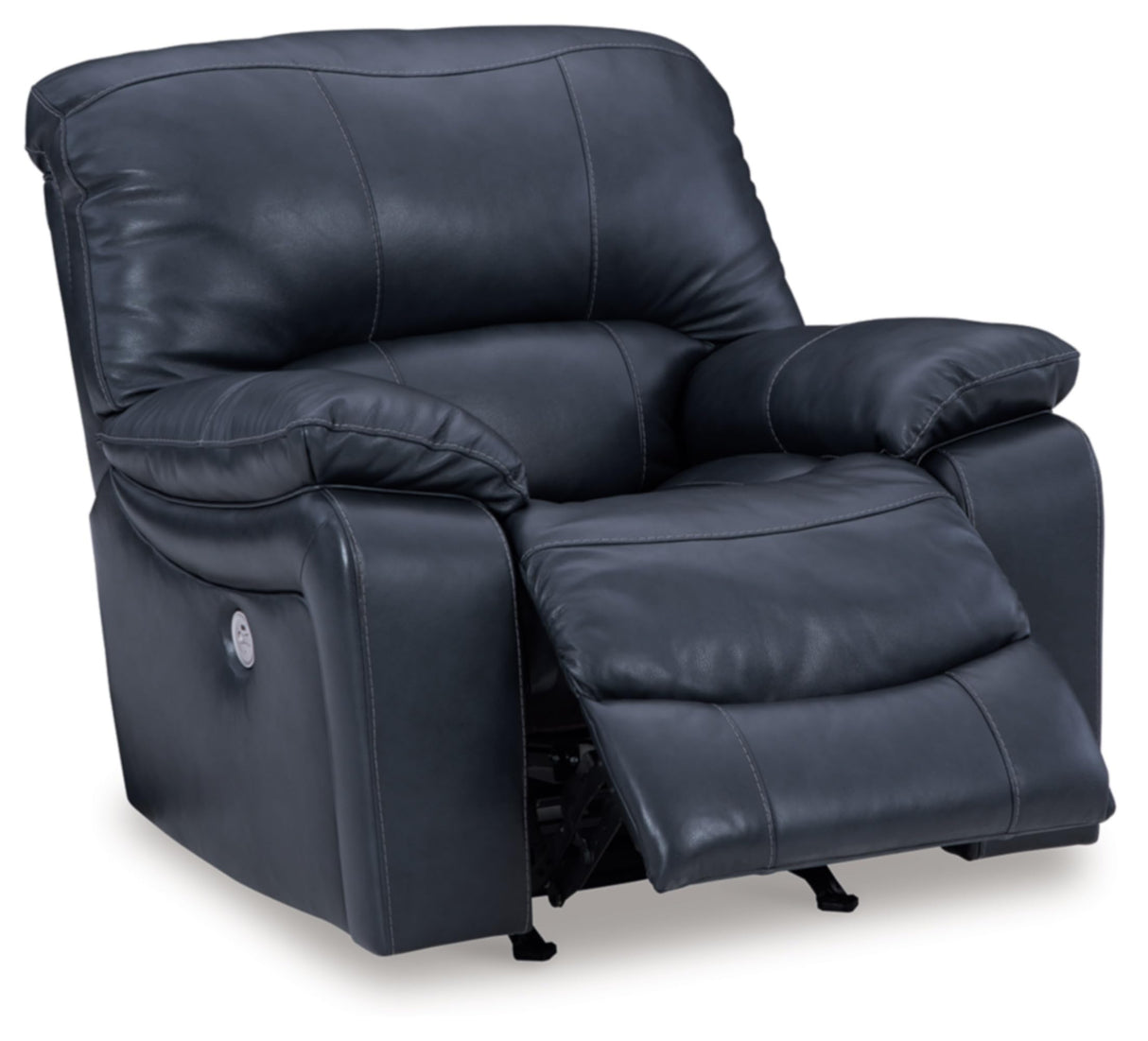 Signature Design by Ashley Leesworth Modern Power Recliner in Leather Match and with Rocking Motion and USB Port, Blue Signature Design by Ashley