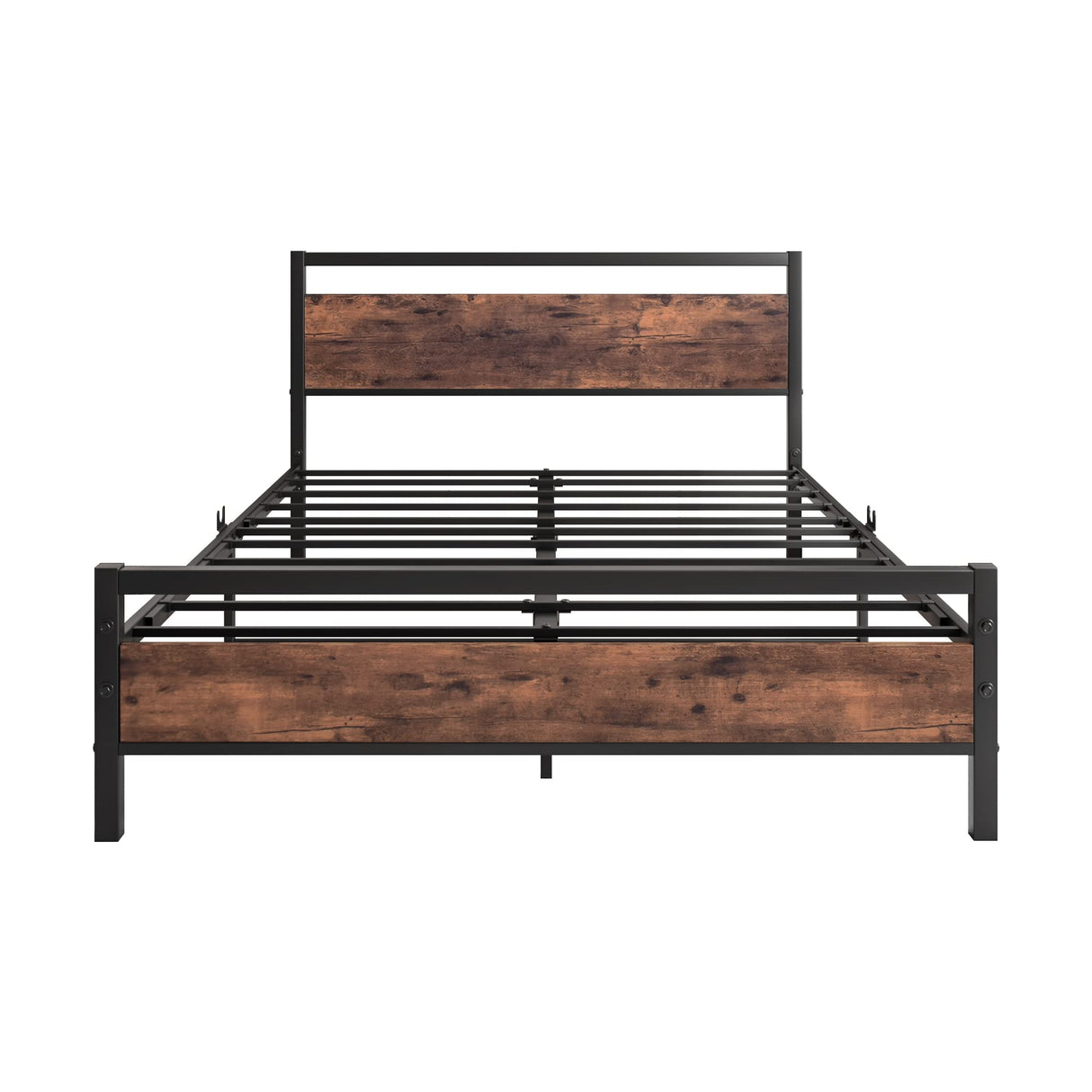 BOFENG Full Size Bed Frame with Wood Headboard,Heavy Duty Platform Bed Frame Full with Storage No Box Spring Needed,Reinforced Steel Slats Support,Mattress Foundation,Rustic Brown BOFENG