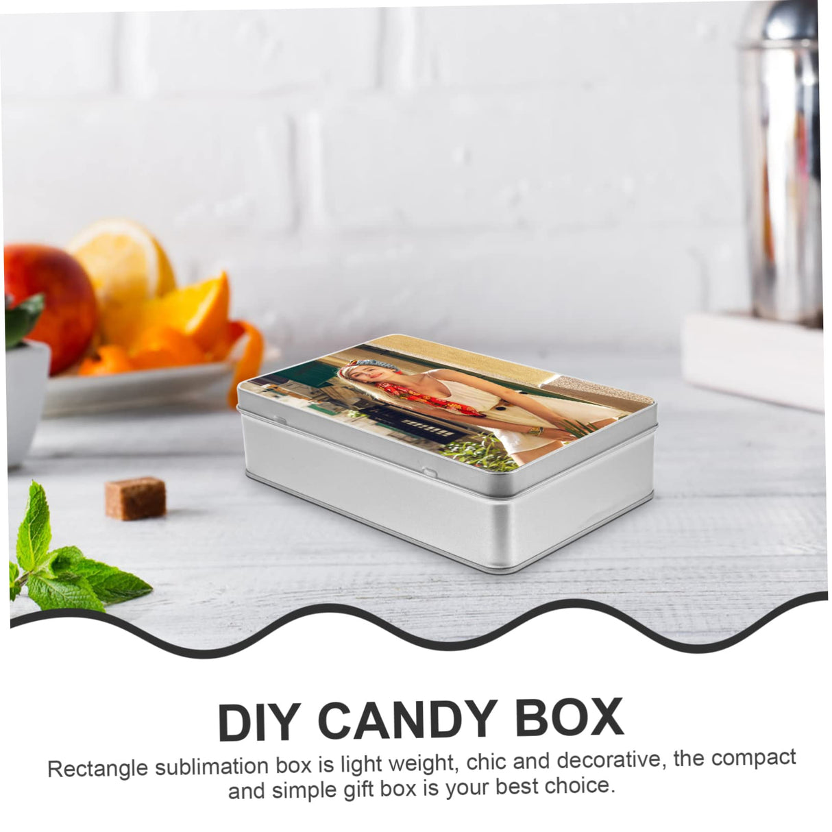 Box Sublimation Candy Tin Box Storage Box with Lid Cake Container Candy Containers Tin Pen Pencil Case Sublimation Metal Box Small Tin Box Tinplate Trinket Box Container SHOWERORO