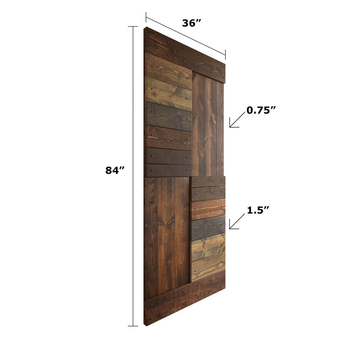 Mr.Wood 36inx84in S Series DIY Knotty Pine Wood Interior Sliding Barn Door Slab (Door ONLY) (Multicolor) Mr.Wood