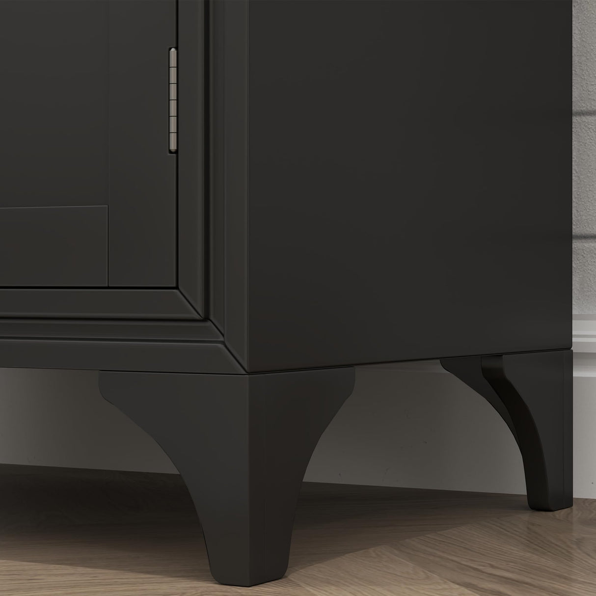 HOMCOM 67" Tall Freestanding Kitchen Pantry Cabinet, 4-Door Storage Cabinet with Drawer and Adjustable Shelves for Dining Room, Black HOMCOM