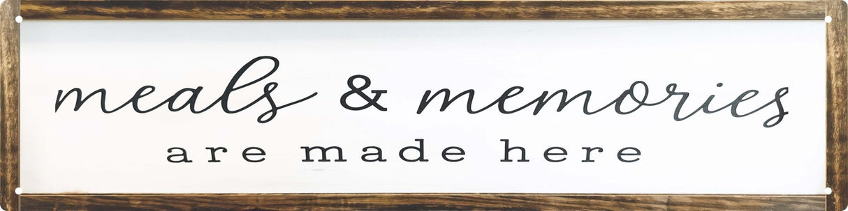 CSWLJS Farmhouse Kitchen Wall Decor Meals and Memories Are Made Here Sign Rustic Metal Kitchen Signs Dinning Room Wall Decor 4x16 In CSWLJS