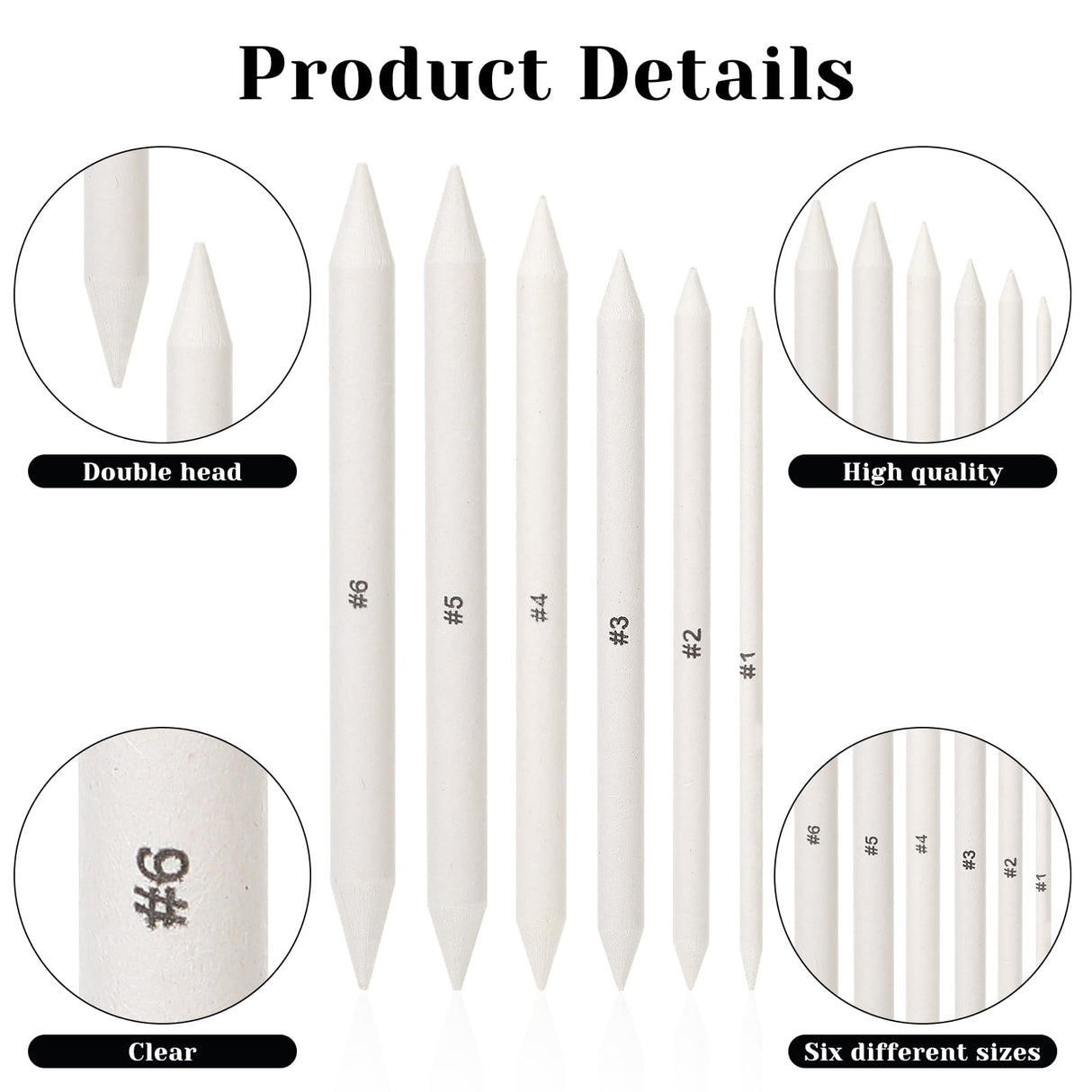 Blending Stump, 12 PCS Tortillions Blending Pencil Oil Pastel Blending Tools Shading Pencils Soft Paper Felts Sketch Blending Sticks for Artist Student Sketch Drawing Supplies (6 Sizes) Sliverdew