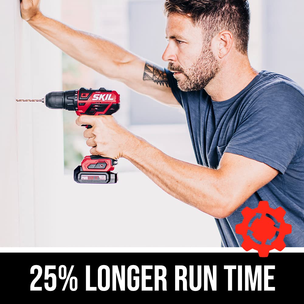 SKIL PWR CORE 12 Brushless 6-Tool Combo Kit, Included 4.0Ah Lithium Battery, 2.0Ah Lithium Battery and PWRJump Charger - CB7434-21 Skil