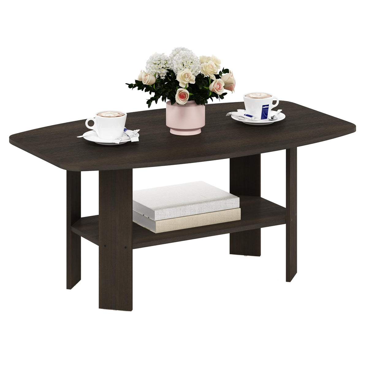 Furinno Simple Design Coffee Table, Dark Brown Furinno