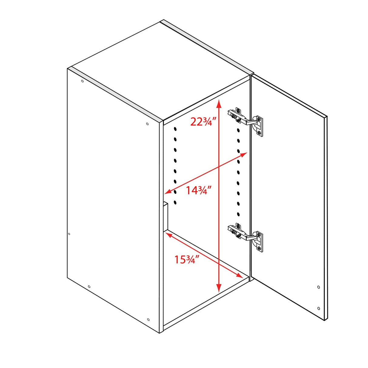 Prepac Elite 16" Wall Cabinet, White Storage Cabinet, Bathroom Cabinet, Pantry Cabinet with 1 Adjustable Shelf 16" D x 16" W x 24" H, WEW-1624 Prepac