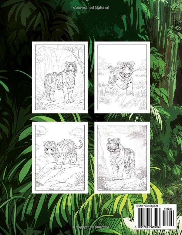 Tiger: Coloring Book for Adults and Teens – Beautiful Wild Animal Designs to Relax and Enjoy Majosta