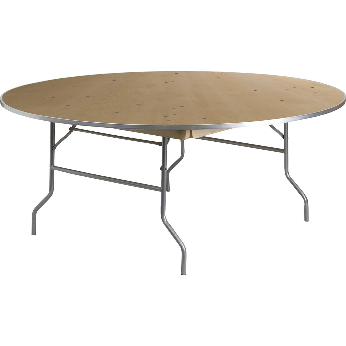 Flash Furniture 6-Foot Round HEAVY DUTY Birchwood Folding Banquet Table with METAL Edges Flash Furniture