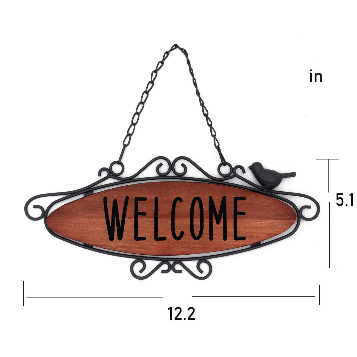 Funerom Rustic Small Wooden Welcome Sign Hanging Wood Farmhouse Porch Decorations for Front Door 12.2×5.1 in Funerom