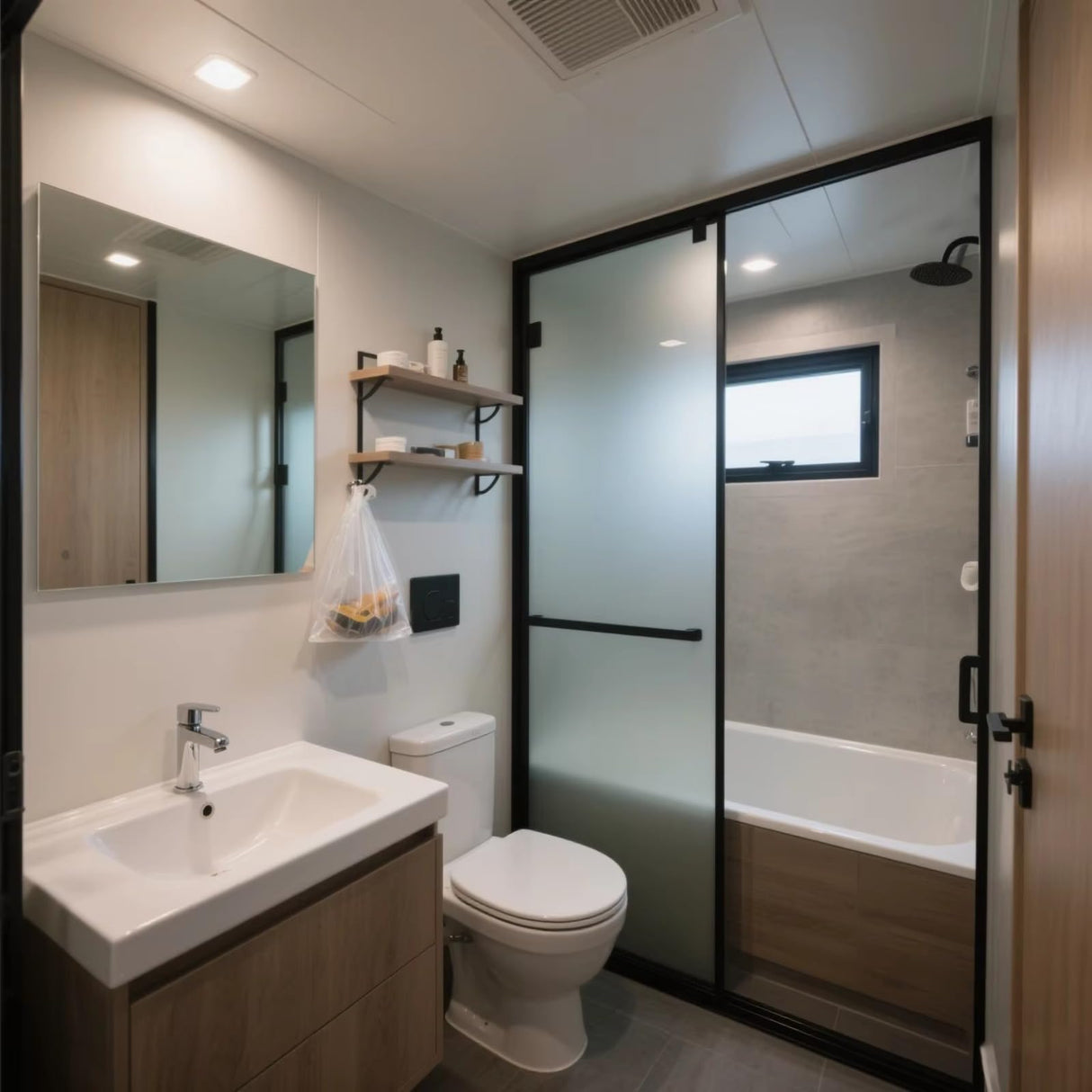 Modular Container House with 2 Bedrooms, Full Bathroom and Kitchen, Prefab Tiny Home for Sale, Portable Tiny House to Live in for Adults, Mobile Home Design Generic