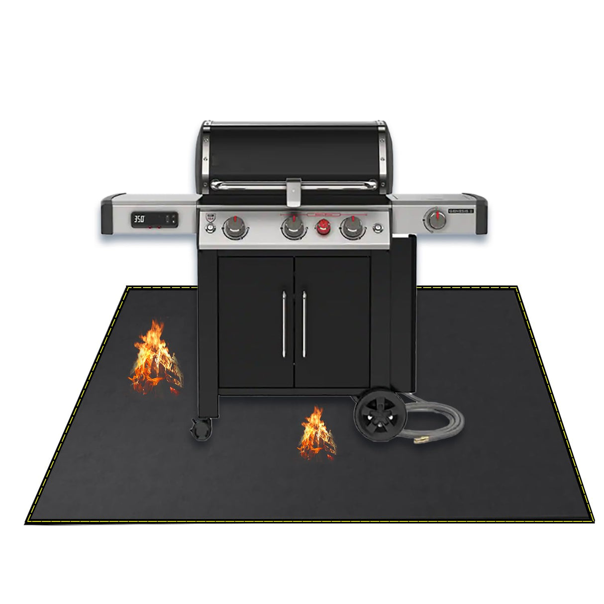 VCHOMY 40x60 Inch Under Grill Mat for Outdoor Grill Deck Patio Protector Extra Large Silicone Fireproof Waterproof Oil-Proof Fire Pit Matt BBQ Barbecue Pad VCHOMY