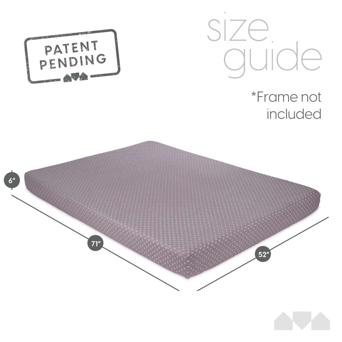 Milliard Memory Foam Futon Mattress – Full Size (Frame Not Included) (Grey) Milliard