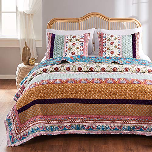Greenland Home Thalia Quilted Bedding Set, 2-Piece Twin/XL, Tango, One Set Greenland Home Fashions
