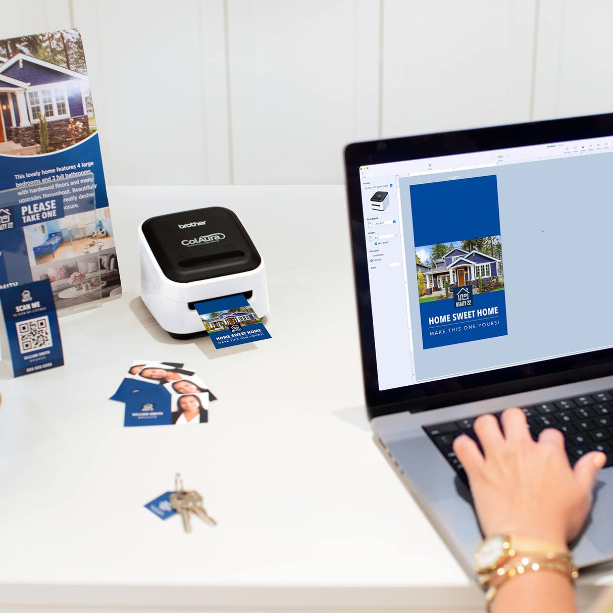 ColAura Color Photo and Label Printer,White Brother