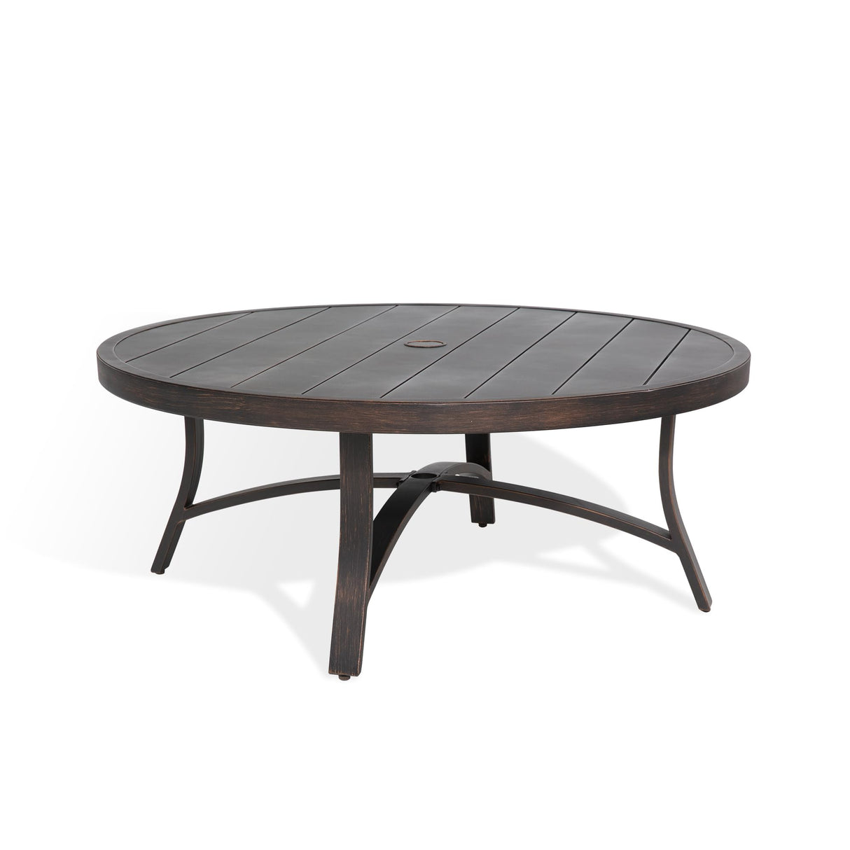 Ulax furniture 45-Inch Round Patio Coffee Table, Durable Aluminum Outdoor Side Table with Weather-Resistant Design for Garden, Deck, or Backyard Ulax furniture