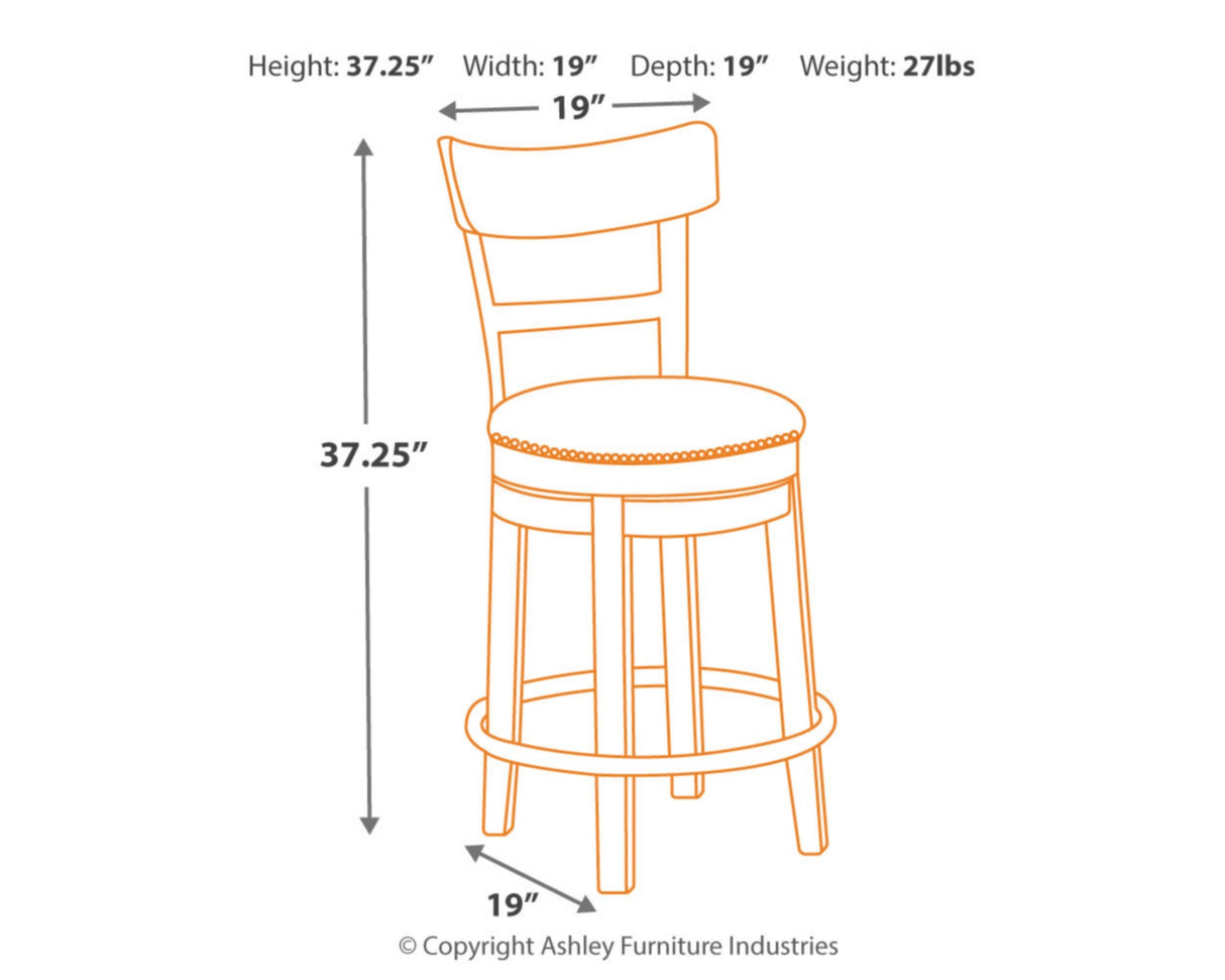 Signature Design by Ashley Pinnadel 24.25" Modern Farmhouse Swivel Counter Height Barstool, Light Brown Signature Design by Ashley