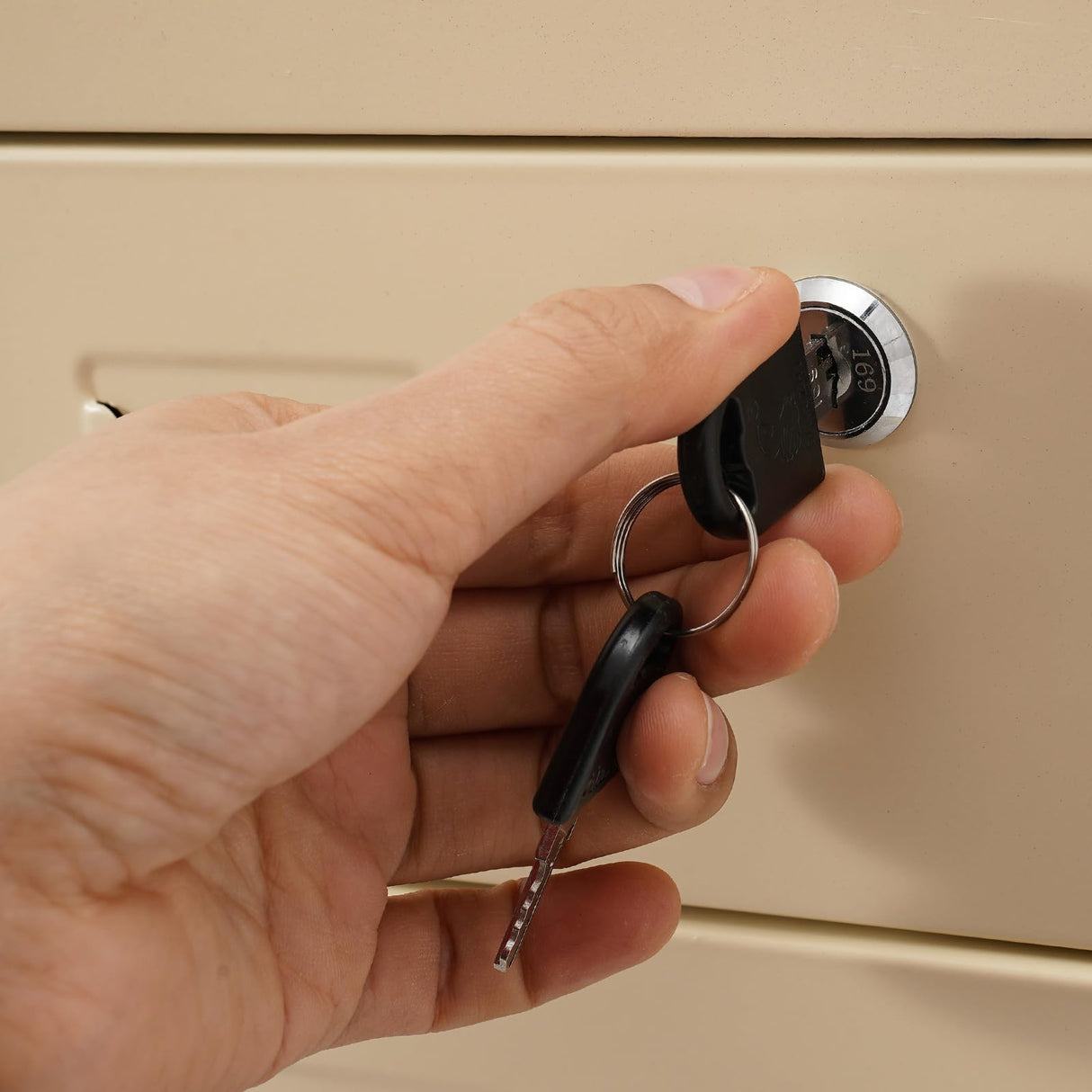 Philipreba 11x16x27in Metal File Storage Cabinet with 6 Drawers, Vertical Home Office File Folders Storage Cabinet with Wheels, Lockable Lateral File Box for Letter A4 File Size (Light Yellow) Philipreba