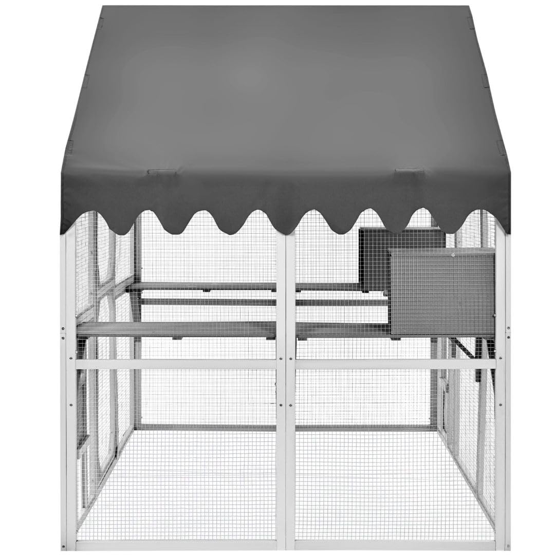 Catio Large Outdoor Cat Enclosure Wooden Kitty House Condon for Multiple Cats Run HYDRAGARDEN