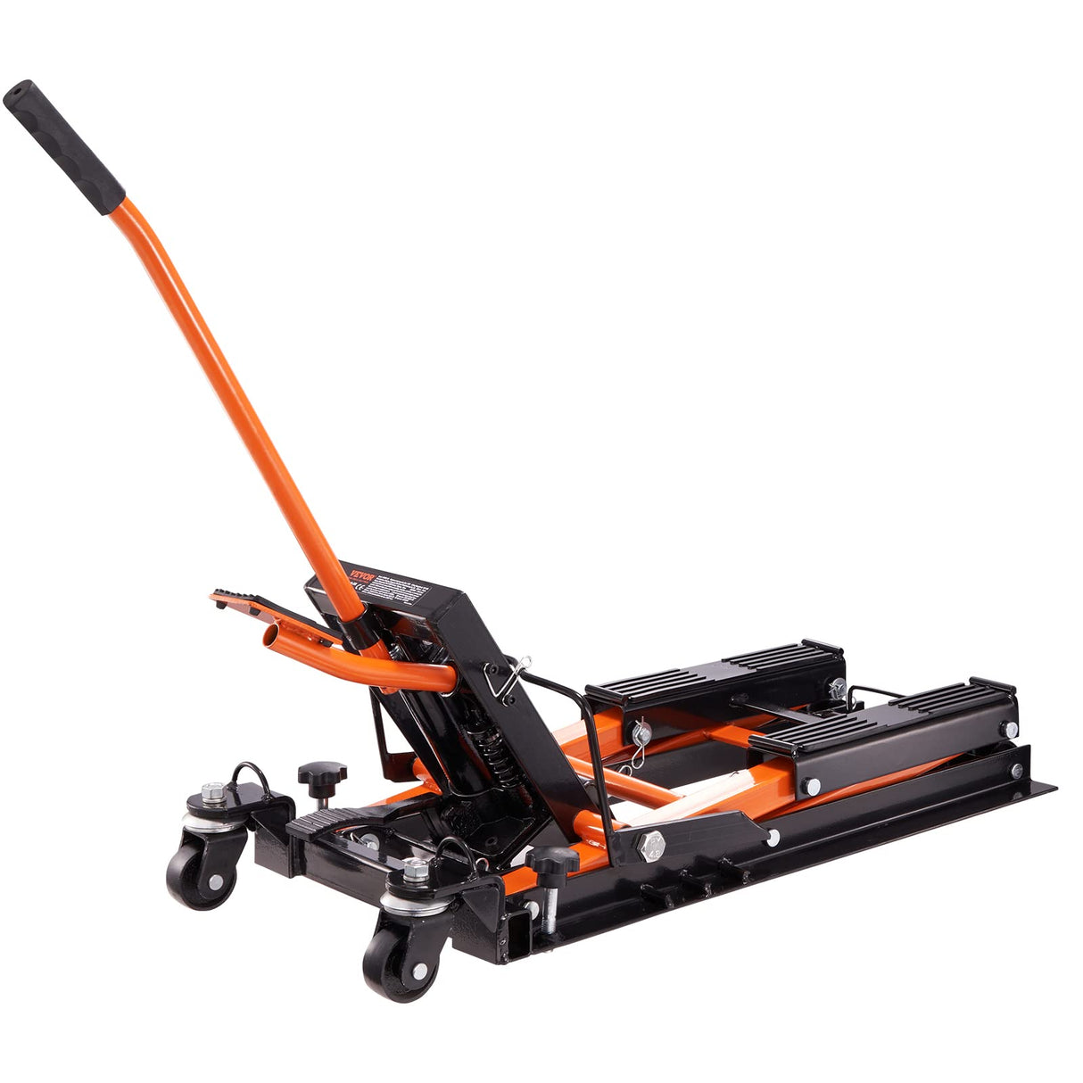 VEVOR Hydraulic Motorcycle Lift Jack, 1500 LBS Capacity ATV Scissor Lift Jack, Portable Motorcycle Lift Table with 4 Wheels, Hydraulic Foot-Operated Hoist Stand for Motorcycle ATV UTV Powersports VEVOR