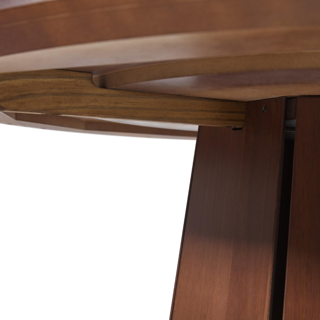 Walker Edison Modern Paneled-Wood Pedestal Base Round Top Dining Table, 48 Inch, Brown Walker Edison