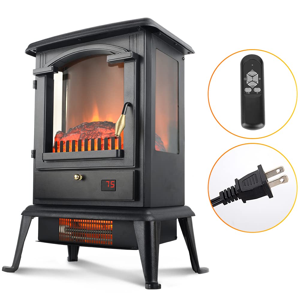 VOLTORB Freestanding Portable Electric Fireplace Heater Stove w/Remote Control VOLTORB