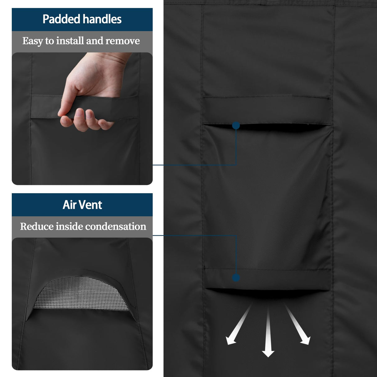 Easy-Going Rectangle Patio Furniture Cover Waterproof Outdoor Dining Table and Chair Cover Anti-UV Outside Sectional Sofa Set Covers (110"L x 84"W x 28"H, Black) Easy-Going