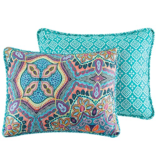VCNY Home Yara Medallion 5 Piece Reversible Quilt Set, King, Aqua VCNY Home