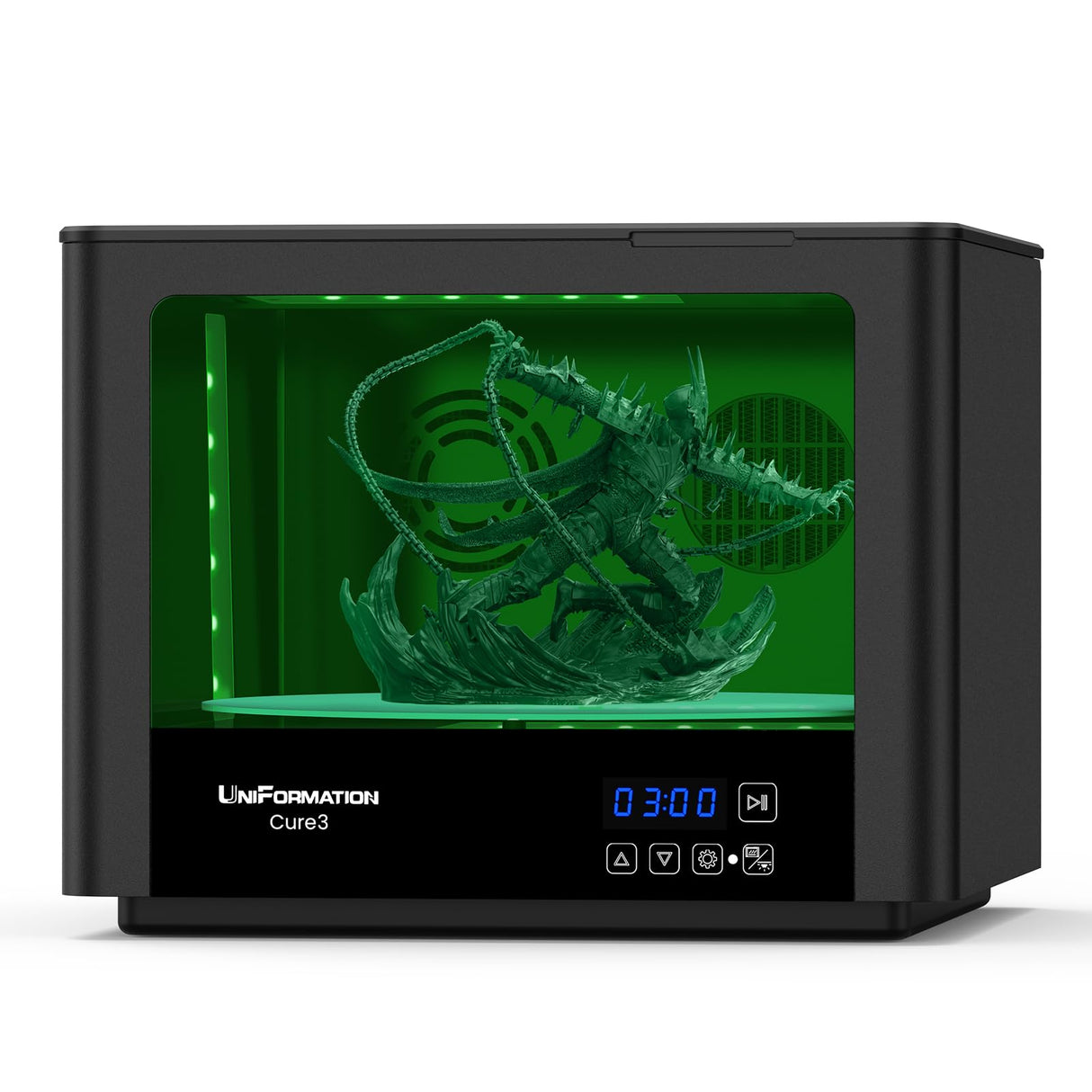 UNIFORMATION Cure3 Curing Machine 10.3-inche 405nm UV Resin Curing Station D282 x H162 mm with 360° Turntable Curing Box for GK3 Pro GK3 and Other Resin 3D Printers Uniformation