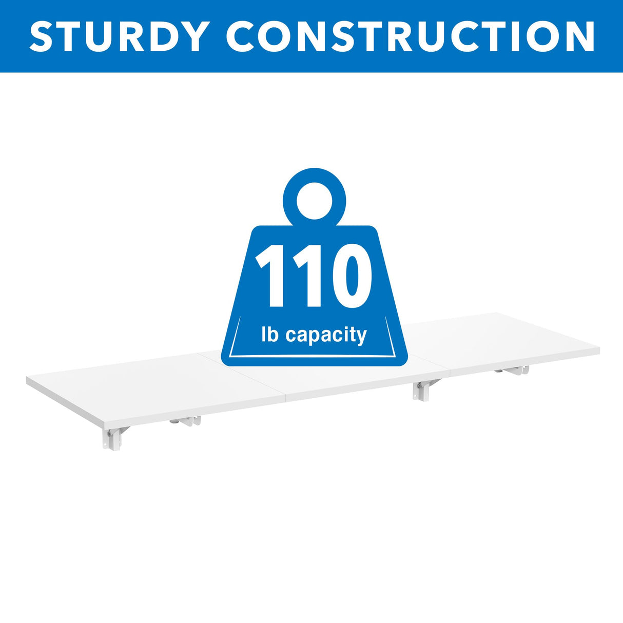 Mount-It! Heavy Duty Wall Mounted Drop Leaf Table, Folding Wall Mounted Desk, Drop Down Table 45x15x7, Floating Desk, Folding Laundry Table for Small Spaces, Home Office, Garage, Basement Kitchen Mount-It!