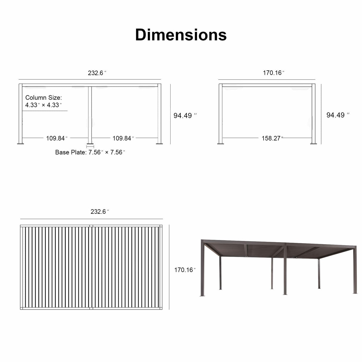 PURPLE LEAF Louvered Pergola 14' × 20' Outdoor Hardtop Gazebo Sun Shade with Adjustable Canopy Patio Aluminum Retractable Roof for Outside Deck Backyard Pavilion PURPLE LEAF